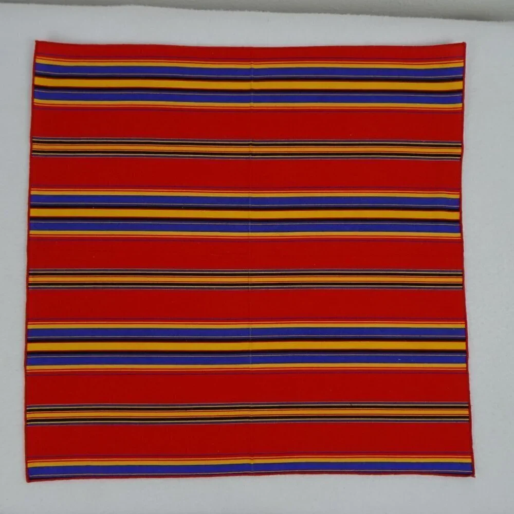Striped Napkins Set of 4 Vintage Red Blue Yellow Stripe 17